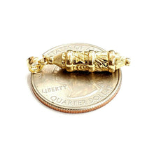 Load image into Gallery viewer, 14k yellow gold 3D mezuzah star of David kabbalah Jewish torah pendant 3.1g
