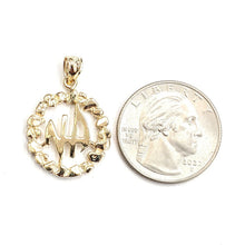 Load image into Gallery viewer, 14k yellow Gold Narcotics Anonymous circle NA Symbol Pendant fine jewelry 3.2g
