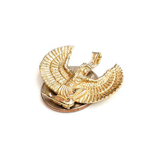 Load image into Gallery viewer, 14k yellow solid Gold Egyptian isis winged goddess Pendant fine jewelry 11.2g
