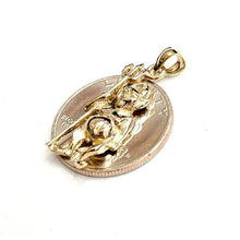 Load image into Gallery viewer, New 14k yellow Gold solid Devil Pitchfork Pendant charm Gift fine jewelry 3.3g
