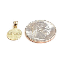 Load image into Gallery viewer, New 14k yellow Gold tiny round seven wishes Happiness Pendant charm jewelry 1.2g
