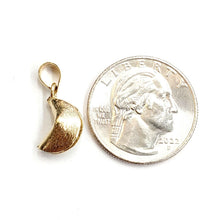 Load image into Gallery viewer, 14k yellow gold Fortune cookie pendant lucky charm gift for her fine jewelry 2g
