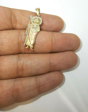 Load image into Gallery viewer, 14k tri color gold saint Jude juda pendant charm cubic zirconia jewelry 2.2g
