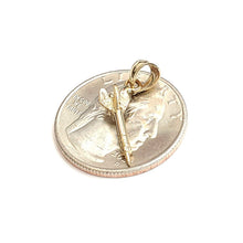Load image into Gallery viewer, 14k yellow Gold solid 3D lawn Dart Pendant charm dartist gift fine jewelry 0.9g
