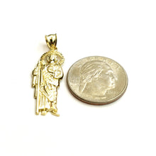 Load image into Gallery viewer, 10k yellow gold saint Jude juda pendant charm fine religious gift jewelry 2g
