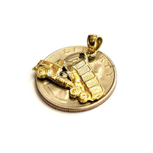 Load image into Gallery viewer, 14k yellow Gold  Dump truck car trucking Pendant charm gift fine jewelry 2.3g
