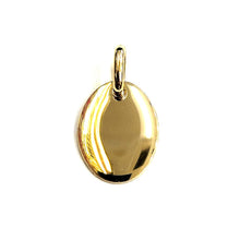 Load image into Gallery viewer, 14k Yellow Gold solid tiny oval name tag engravable Pendant charm shiny 1.5g

