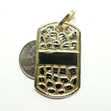 Load image into Gallery viewer, 10k yellow Gold solid men's nugget dog tag Pendant charm fine gift jewelry 8.4g
