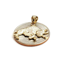 Load image into Gallery viewer, 14k yellow solid Gold taurus bull zodiac Pendant charm fine gift jewelry 2.2g
