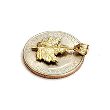 Load image into Gallery viewer, 14k yellow gold maple leaf pendant charm gift unisex fine jewelry 1.5g
