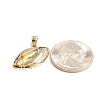 Load image into Gallery viewer, New 14k yellow Gold football ball Pendant charm fine sport jewelry unisex 3g
