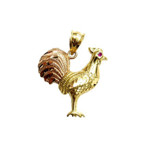 Load image into Gallery viewer, New 10k Gold rooster chicken bird Pendant charm gift fine jewelry unisex 2.3g
