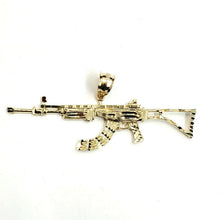 Load image into Gallery viewer, 14k yellow Gold AK-47 machine gun military rifle Pendant charm fine gift 3.8g
