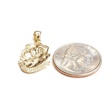 Load image into Gallery viewer, 14k yellow Gold Aquarius zodiac sign astrology Pendant charm fine jewelry 1.9g
