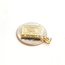 Load image into Gallery viewer, 14k yellow gold Holy Bible book pages our father prayer pendant jewelry 3.8g
