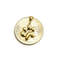 Load image into Gallery viewer, 14k yellow Gold solid Tiny dog Paw Print Pendant fine jewelry gift unisex 1.2g
