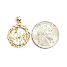 Load image into Gallery viewer, 14k yellow Gold Narcotics Anonymous circle NA Symbol Pendant fine jewelry 3.2g
