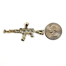 Load image into Gallery viewer, 14k yellow Gold AK-47 machine gun military rifle Pendant charm fine gift 8.7g
