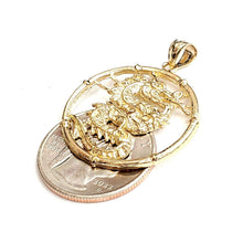Load image into Gallery viewer, 14k yellow Gold round dragon Pendant charm solid gift fine jewelry unisex 5.5g
