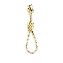 Load image into Gallery viewer, New 14k yellow Gold Noose rope 3D Pendant charm fine jewelry gift unisex 1.4g
