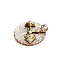 Load image into Gallery viewer, New 14k Yellow Gold Dumbbell weight lifter Pendant charm gift fine jewelry 1.9g

