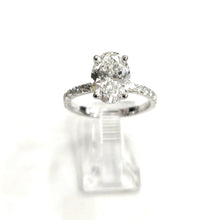 Load image into Gallery viewer, 3.02Ct Oval Brilliant Cut E VS2 Lab Grown Diamond 14k White Gold Engagement Ring
