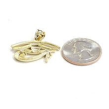 Load image into Gallery viewer, 10k yellow Gold Egyptian eye of Horus protection Pendant fine gift jewelry 2.6g
