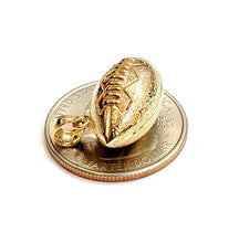 Load image into Gallery viewer, 14k yellow Gold football 3D ball Pendant charm fine sport jewelry unisex 4.4g
