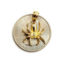 Load image into Gallery viewer, New 14k yellow Gold solid Spider Pendant charm fine jewelry 2.1g
