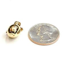 Load image into Gallery viewer, 14k yellow gold 3D Apple fruit Manzana leaf pendant charm fine jewelry 4.1g
