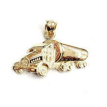 Load image into Gallery viewer, New 14k yellow Gold tanker truck trucking Pendant charm gift fine jewelry 3.3g
