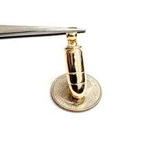 Load image into Gallery viewer, 14k yellow gold 3D bullet pendant charm military gift fine jewelry 9g
