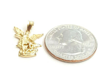 Load image into Gallery viewer, New 14k yellow gold saint Michael pendant charm fine religious gift jewelry 1.2g
