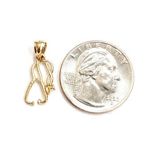 Load image into Gallery viewer, 14K Yellow Gold 3D medical stethoscope doctor nurse Pendant Fine Jewelry 1g

