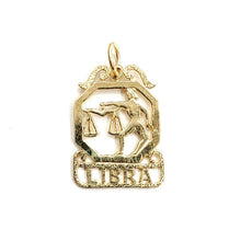 Load image into Gallery viewer, New 14k yellow Gold libra zodiac sign Pendant charm gift fine jewelry 1.2g

