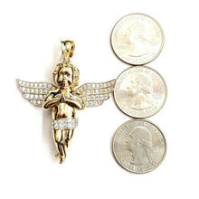 Load image into Gallery viewer, 14k yellow Gold 3D full body angel Pendant fine jewelry 15.5g
