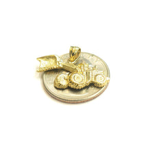 Load image into Gallery viewer, 14k yellow Gold  Bulldozer Loader truck car Pendant charm gift fine jewelry 2.9g
