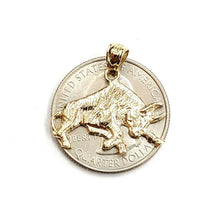 Load image into Gallery viewer, 14k yellow solid Gold taurus bull zodiac Pendant charm fine gift jewelry 2.2g
