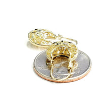 Load image into Gallery viewer, 10K yellow Gold filigree basket Earrings Canastita diamond cut fine jewelry 1.8g
