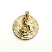 Load image into Gallery viewer, 14k solid yellow Gold 3D Kokopelli Pendant Charm music gift fine jewelry 2.7g
