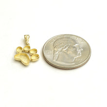 Load image into Gallery viewer, 14k yellow Gold solid Tiny dog Paw Print Pendant fine jewelry gift unisex 1.2g
