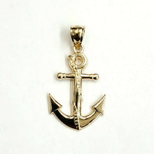 Load image into Gallery viewer, New 14k yellow Gold anchor Pendant polished charm gift fine jewelry 1.7g

