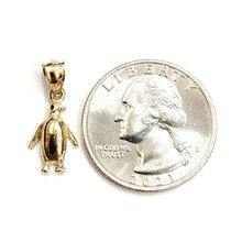Load image into Gallery viewer, New 14k yellow Gold Tiny Penguin Bird Pendant charm gift fine jewelry 1g
