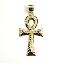 Load image into Gallery viewer, 10k yellow gold Egyptian ankh cross pendant charm fine religious jewelry 3.6g
