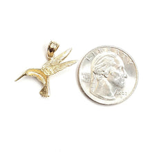 Load image into Gallery viewer, New 14k yellow Gold solid 3D Hummingbird Pendant charm gift fine jewelry 2.3g
