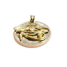 Load image into Gallery viewer, 10k yellow Gold Egyptian eye of Horus protection Pendant fine gift jewelry 1.6g
