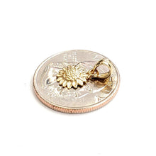 Load image into Gallery viewer, New 14k yellow Gold solid tiny sunflower girasol Pendant charm fine jewelry 0.7g
