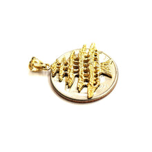 Load image into Gallery viewer, 14k yellow gold Lebanon cedar tree lucky pendant charm gift fine jewelry 2.4g

