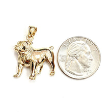 Load image into Gallery viewer, 14k yellow Gold bulldog full body pet animal Pendant charm fine jewelry 4.5g
