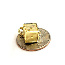 Load image into Gallery viewer, 10k yellow Gold 3D dice Pendant charm gamble Vegas gift sport fine jewelry 2.6g
